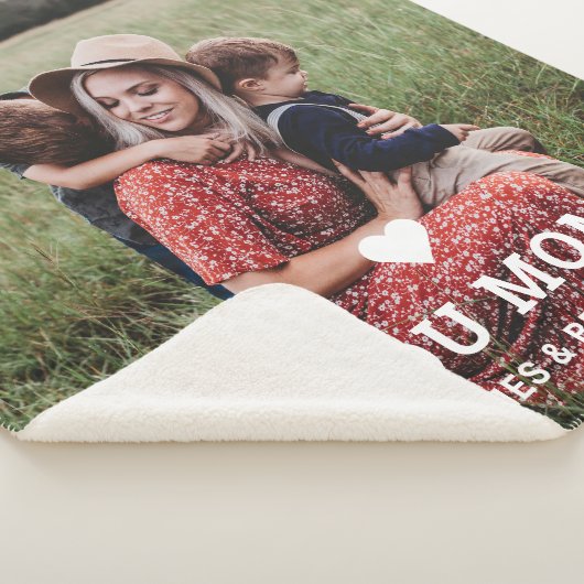 可愛いハート愛あなた母の日の写真 シェルパブランケット (3/4)