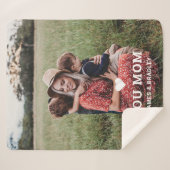 可愛いハート愛あなた母の日の写真 シェルパブランケット (正面(横))