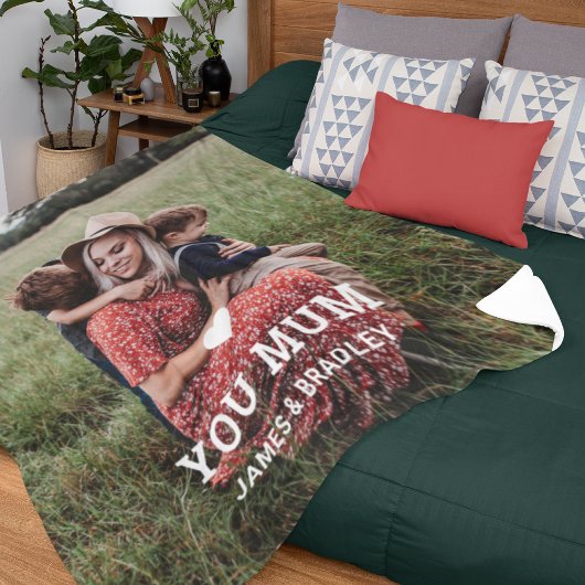 可愛いハート愛あなた母の日の写真 シェルパブランケット