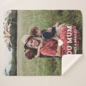 可愛いハート愛あなた母の日の写真 シェルパブランケット (正面(横))