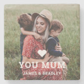 可愛いハート愛あなた母の日の写真 ストーンコースター (正面)