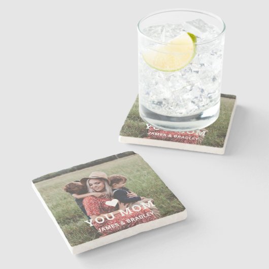 可愛いハート愛あなた母の日の写真 ストーンコースター (横)