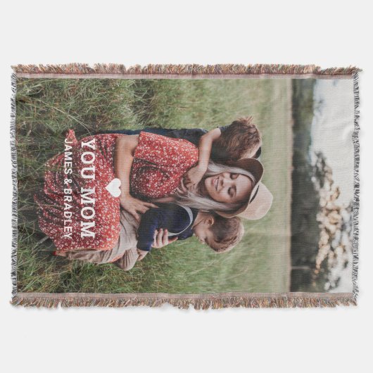 可愛いハート愛あなた母の日の写真 スローブランケット (正面)
