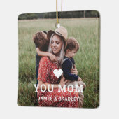 可愛いハート愛あなた母の日の写真 セラミックオーナメント (左)