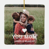 可愛いハート愛あなた母の日の写真 セラミックオーナメント (裏面)