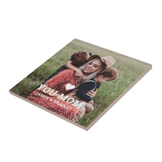 可愛いハート愛あなた母の日の写真 タイル (側面)