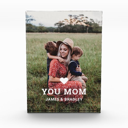 可愛いハート愛あなた母の日の写真 フォトブロック (正面)