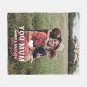 可愛いハート愛あなた母の日の写真 フリースブランケット (正面(横))