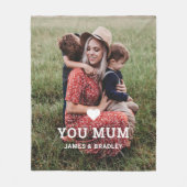 可愛いハート愛あなた母の日の写真 フリースブランケット (正面)