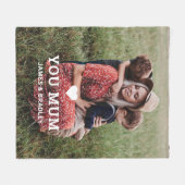 可愛いハート愛あなた母の日の写真 フリースブランケット (正面(横))