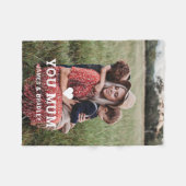 可愛いハート愛あなた母の日の写真 フリースブランケット (正面(横))