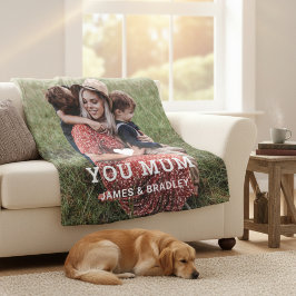 可愛いハート愛あなた母の日の写真 フリースブランケット