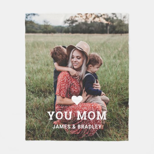 可愛いハート愛あなた母の日の写真 フリースブランケット (正面)