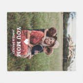 可愛いハート愛あなた母の日の写真 フリースブランケット (正面(横))