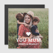 可愛いハート愛あなた母の日の写真 マグネット招待状 (正面/裏面)