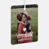 可愛いハート愛あなた母の日の写真 メタルオーナメント (正面右)