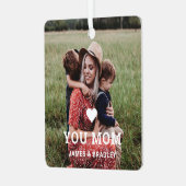 可愛いハート愛あなた母の日の写真 メタルオーナメント (正面左)