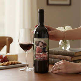 可愛いハート愛あなた母の日の写真 ワインラベル