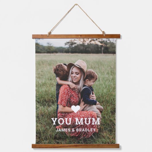 可愛いハート愛あなた母の日の写真 吊り下げ型タペストリー (正面)