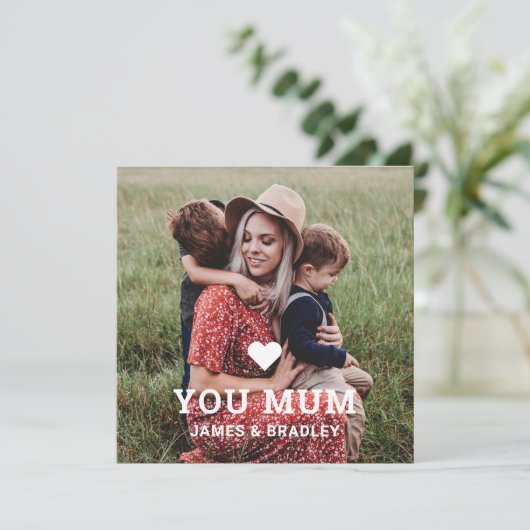 可愛いハート愛あなた母の日の写真 招待状 (スタンド正面)