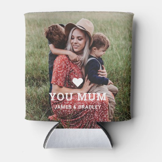 可愛いハート愛あなた母の日の写真 缶クーラー (正面)