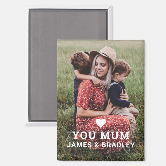 可愛いハート愛あなた母の日 マグネット (正面/裏面)