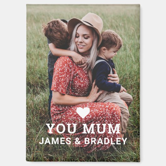 可愛いハート愛あなた母の日 マグネット (正面)