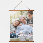 可愛いハート愛のおじいちゃん写真名 吊り下げ型タペストリー (正面)