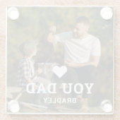 可愛いハート愛YOUパパ写真名 ガラスコースター (裏面)