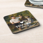 可愛いハート愛YOUパパ写真名 コースター (左側)