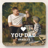 可愛いハート愛YOUパパ写真名 コースター (正面)