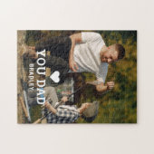 可愛いハート愛YOUパパ写真名 ジグソーパズル (横)