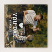 可愛いハート愛YOUパパ写真名 ジグソーパズル (横)