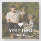 可愛いハート愛YOUパパ写真名 ストーンコースター (正面)