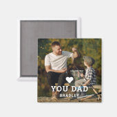 可愛いハート愛YOUパパ写真名 マグネット (正面/裏面)