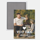 可愛いハート愛YOUパパ写真名 マグネット (正面/裏面)