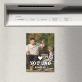 可愛いハート愛YOUパパ写真名 マグネット (インサイチュ (食洗機))