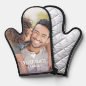 可愛いハート愛YOUパパ写真父の日 鍋つかみ (正面/裏面)