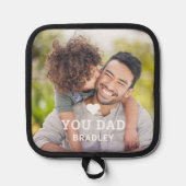 可愛いハート愛YOUパパ写真父の日 鍋敷き (正面)