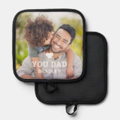 可愛いハート愛YOUパパ写真父の日 鍋敷き (正面/裏面)