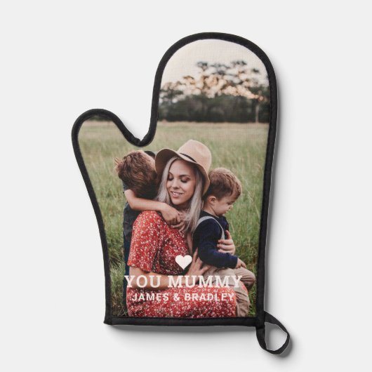可愛いハート愛YOU MUMMY写真母の日 鍋つかみ (正面)