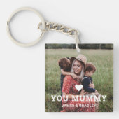 可愛いハート愛YOU MUMMY Mother's Day写真 キーホルダー (正面)