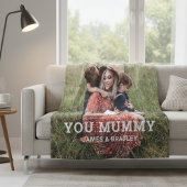 可愛いハート愛YOU MUMMY Mother's Day写真 フリースブランケット
