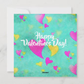 可愛いハート柄の愛いつもバレンタイン シーズンカード (裏面)