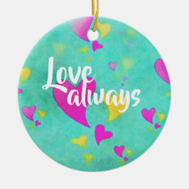 可愛いハート柄の愛いつもバレンタイン セラミックオーナメント