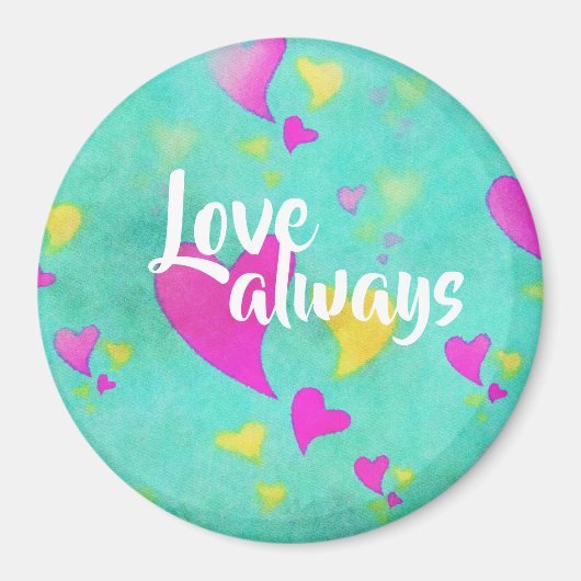 可愛いハート柄の愛いつもバレンタイン マグネット (正面)