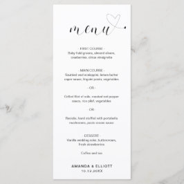 可愛いハート白黒シンプル結婚 メニュー