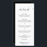 可愛いハート白黒シンプル結婚 メニュー<br><div class="desc">モダンタイポグラフィ結婚にメニューとキュートなハートを入れた白黒のミニマルデザインと白黒のメニュエレガントーのメニュー。</div>