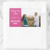 可愛いハート結婚ピンクのステッカー 長方形シール (バッグ)