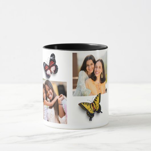 可愛いハート蝶最高のお母さん今まで写真 マグカップ (中央)